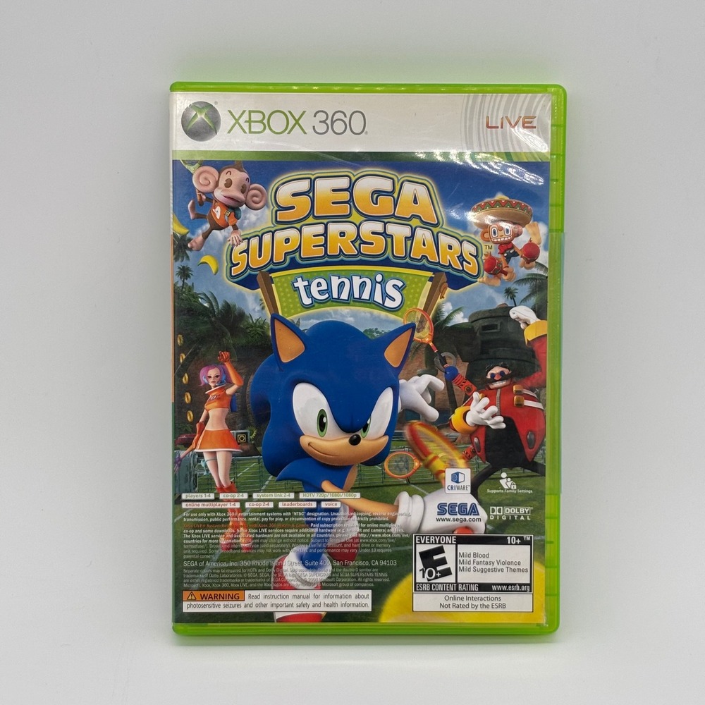 Sega Superstars Tennis Xbox 360 w/ Xbox Live Arcade Compilation Disc NEW SEALED